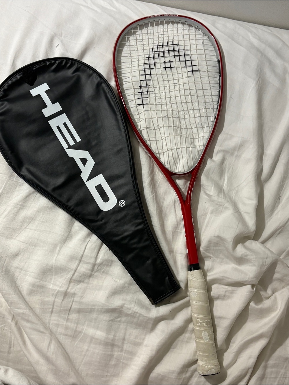 HEAD Ti.FLASH Red Titanium Squash Racquet with Case/Cover